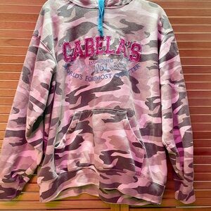 Cabela's Pink and Brown Camo Sweatshirt